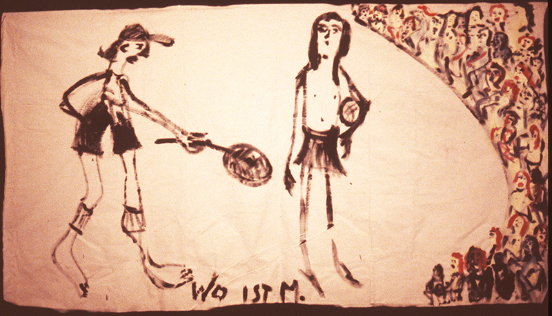 wo ist M | Tempera/Leinwand  | 160 x 180 cm