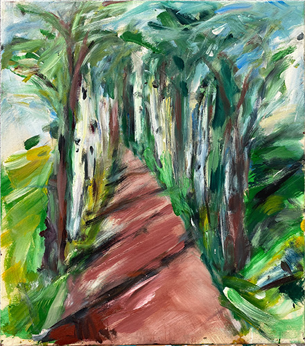 Birkenallee | Tempera/Leinwand 70x60cm