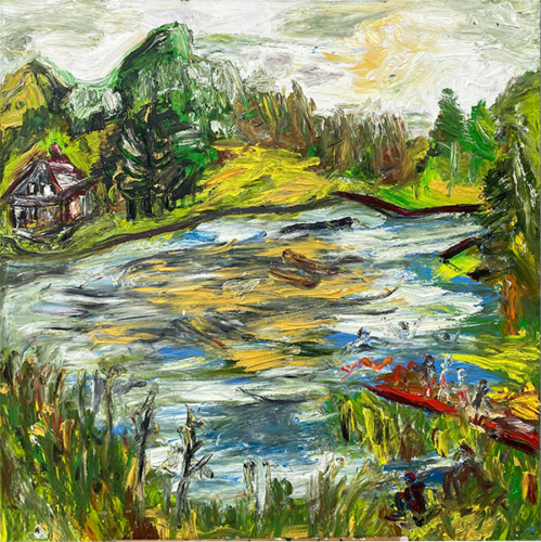 Spitzingsee |  Öl/Leinwand 100x100cm