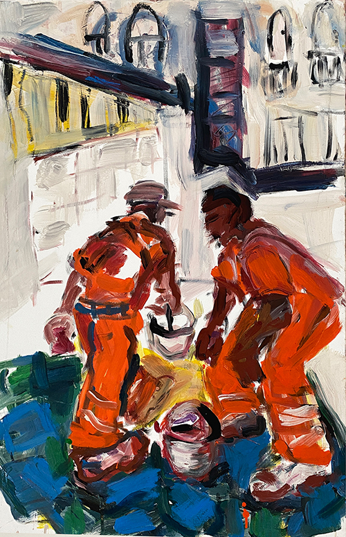 "workmen" | Tempera/Leinwand  100x120cm
